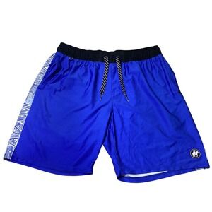Baja Llama Relaxplorations Blue Athletic Shorts Mens Swim Trunks - Size M - NWOT